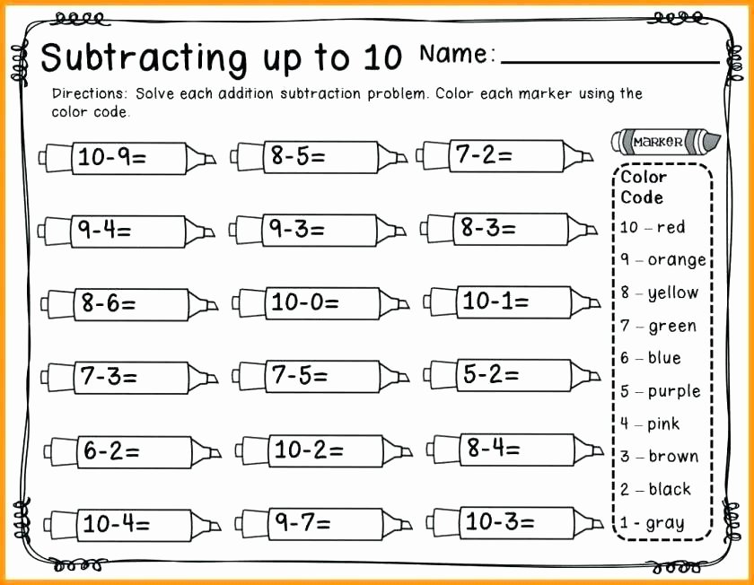 Missing Addend Worksheets First Grade Grade Addition and Subtraction Math Kids Missing Addend