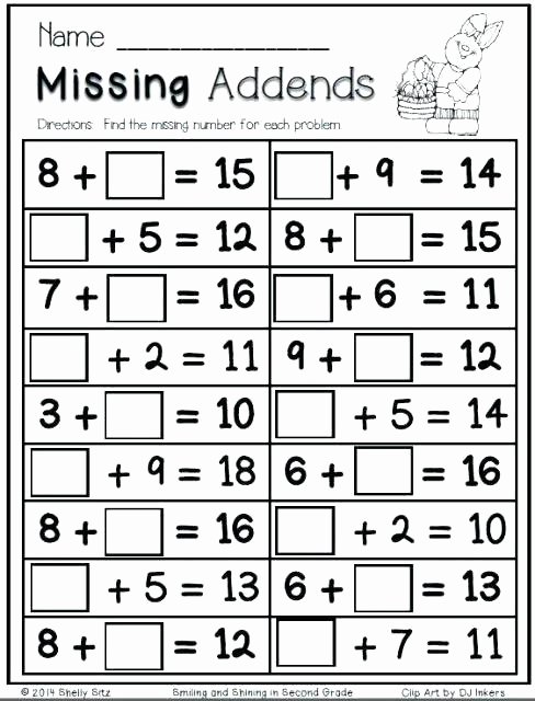 Missing Addend Worksheets Kindergarten 3 Addend Addition Worksheets 1st Grade