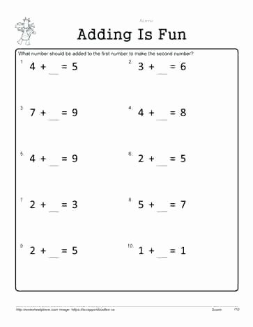 Missing Addend Worksheets Kindergarten First Grade Math Addition Worksheets Math Worksheet Missing