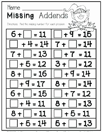 Missing Addends Worksheets 1st Grade 3 Addend Addition Worksheets 1st Grade