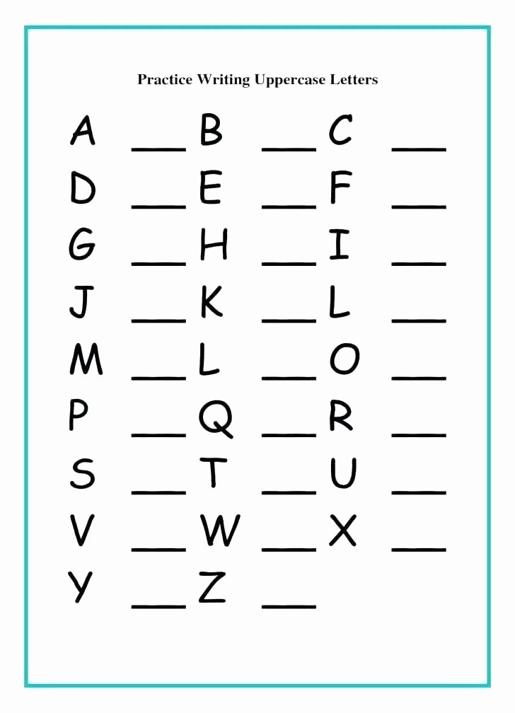 Missing Letters Worksheets for Kindergarten Abc Missing Letters Worksheets Writing Alphabet Tracing