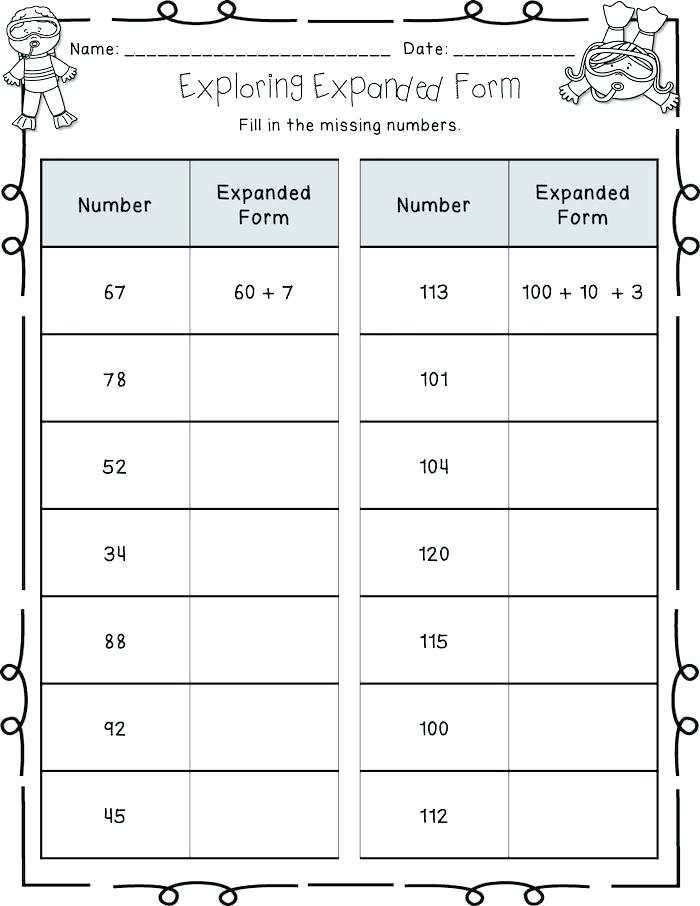 Missing Number Worksheets 2nd Grade Best Of Expanded form Worksheets 2nd Grade