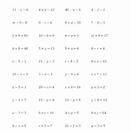Missing Numbers In Equations Worksheet 6 Ns 4 Worksheets