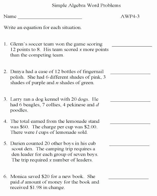 Missing Numbers In Equations Worksheet Algebra Worksheets Missing Numbers with Variables as