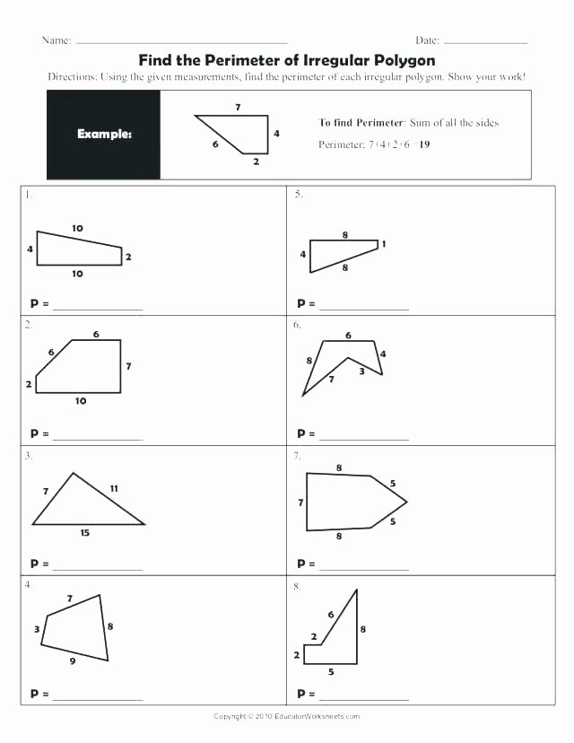 Missing Side Perimeter Worksheet area Perimeter Worksheets and Lesson Plan Sample with