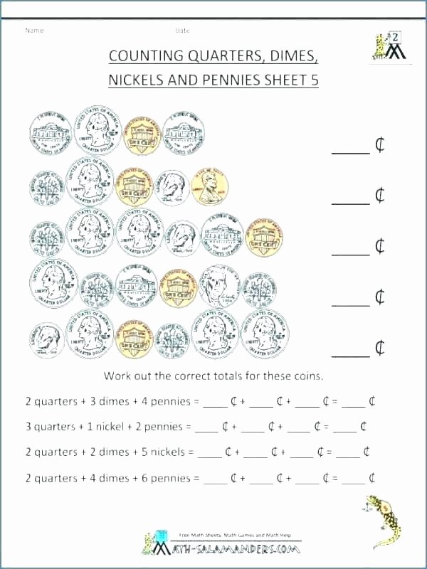 Money Worksheets for 3rd Grade Counting Money Worksheets Grade 2