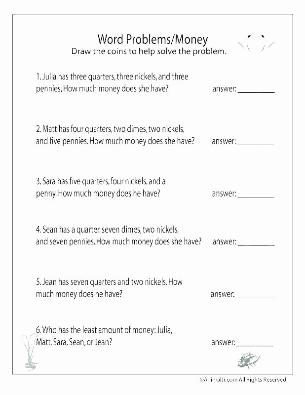 Money Worksheets for 3rd Grade Counting Money Worksheets Grade Free Coin Activities Den