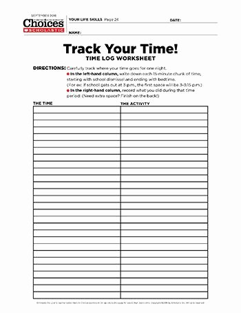 Mood Worksheets for Middle School Awesome where Does the Time Actually Go Track It