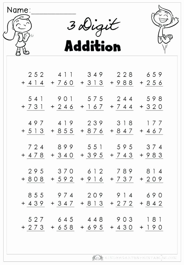 Multiple Digit Addition Awesome Math Worksheets Adding and Subtracting Two Digit Numbers 5