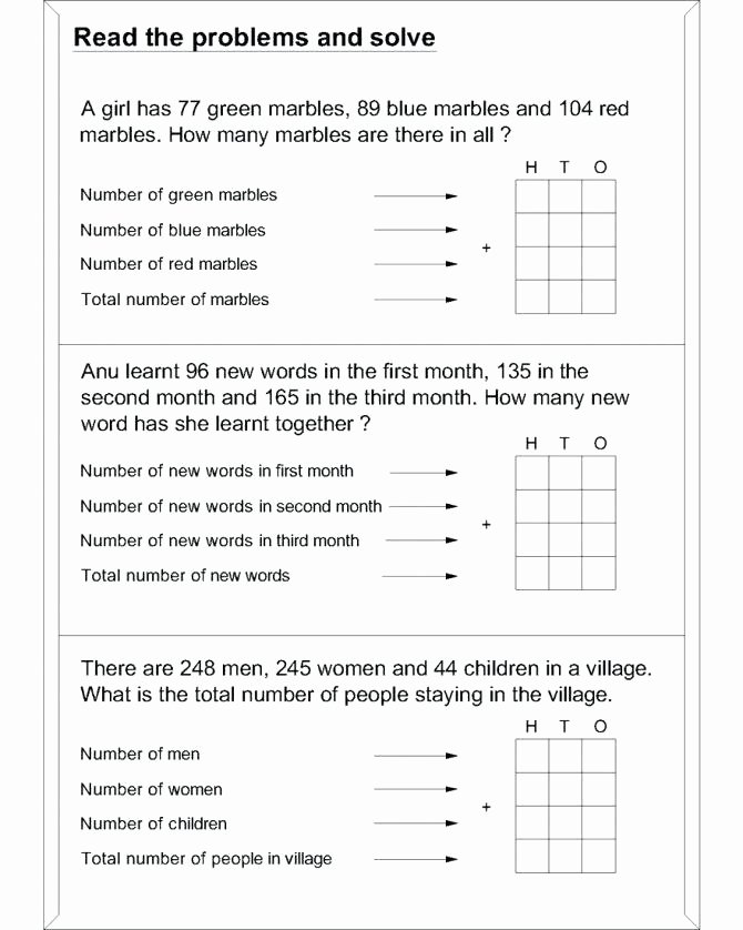 Multiple Step Word Problem Worksheets First Grade Math Addition Word Problems Worksheets for Fun