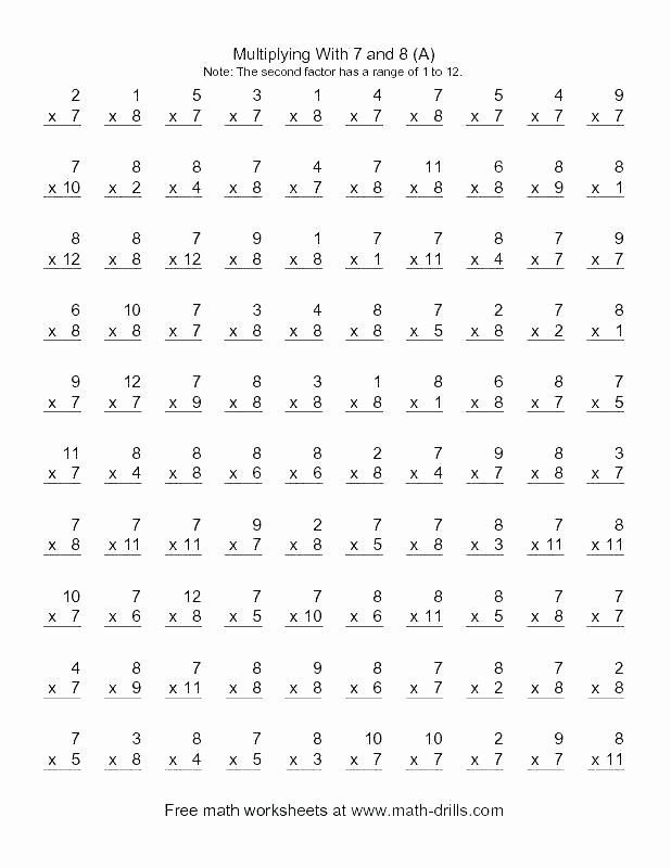 Multiplication Worksheets 0 12 Printable 12 Multiplication Facts Worksheets