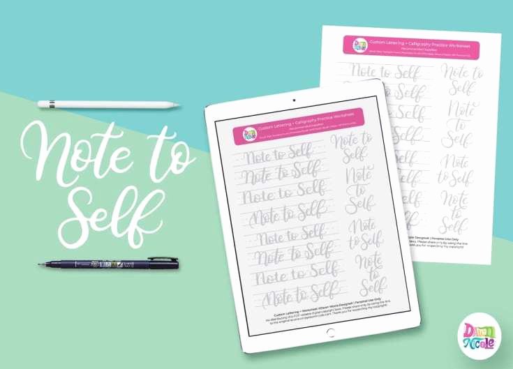 Note Taking Practice Worksheets Elegant 20 Free Brush Lettering Practice Sheets
