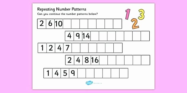 Number Pattern Worksheets 5th Grade Plete Simple Repeating Patterns Worksheet Repeating