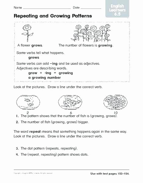Number Patterns Worksheets Grade 6 This Activity Helps Analyze How Growing and Repeating