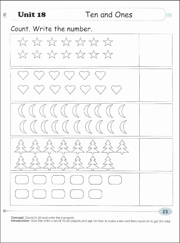 Number Recognition Worksheets 1 20 Counting Pictures Worksheets