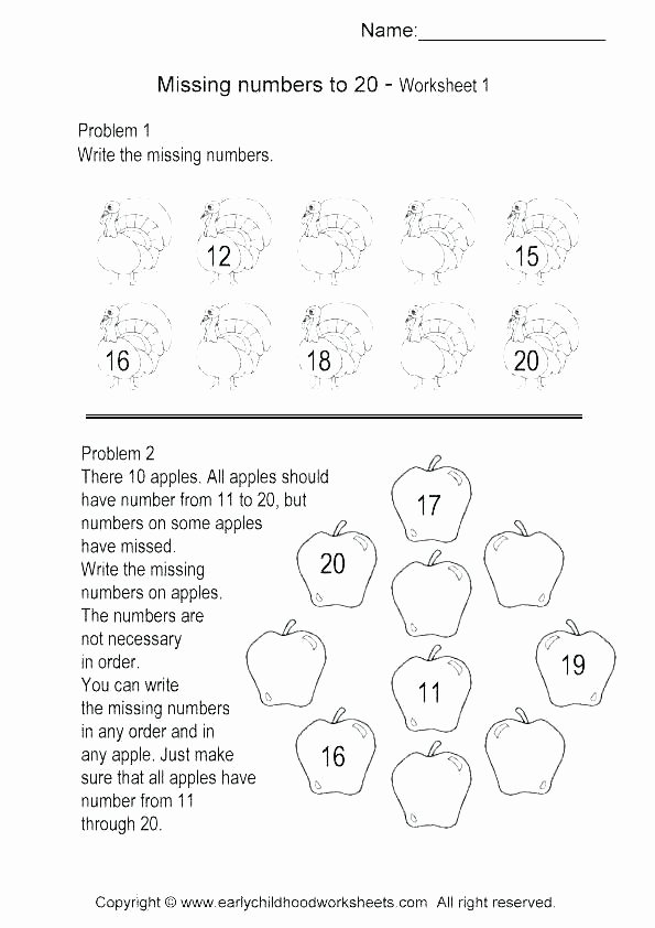 Number Recognition Worksheets 1 20 Counting to 20 Worksheets Free