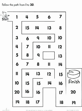 Number Recognition Worksheets 1 20 Counting to 20 Worksheets