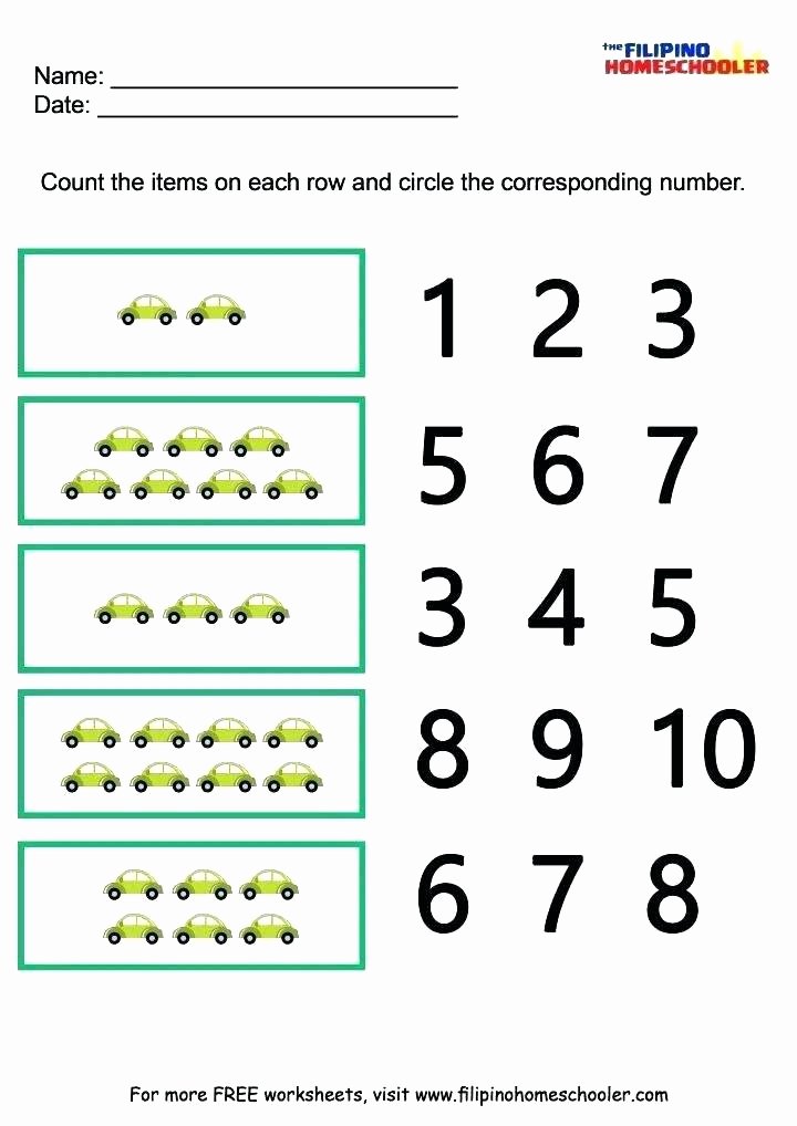 Number Recognition Worksheets 1 20 Preschool Number Recognition Worksheets Number Matching