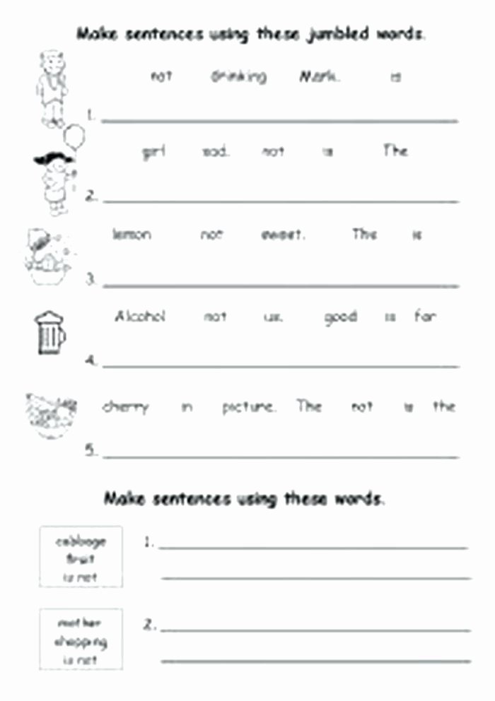 Number Sentence Worksheets 2nd Grade Space Sentence Unscramble Worksheets Game Jumbled Up