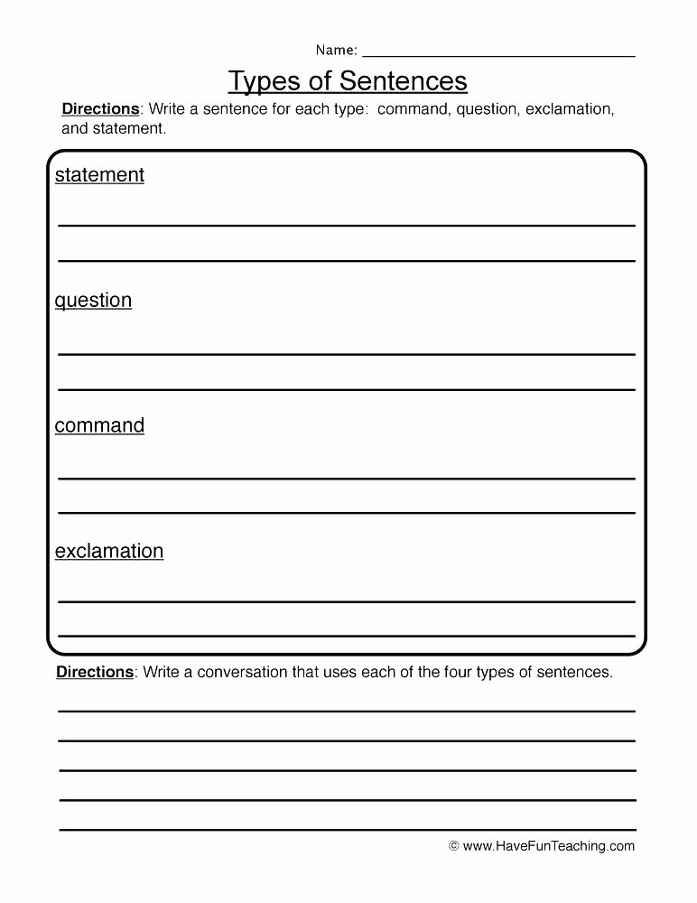 Number Sentence Worksheets 2nd Grade Statements and Questions Worksheets 2nd Grade