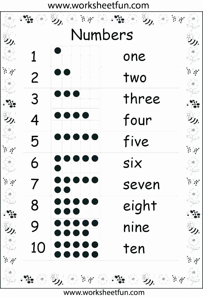 Number Tracing Worksheet 1 10 Number 1 Worksheets for Preschool
