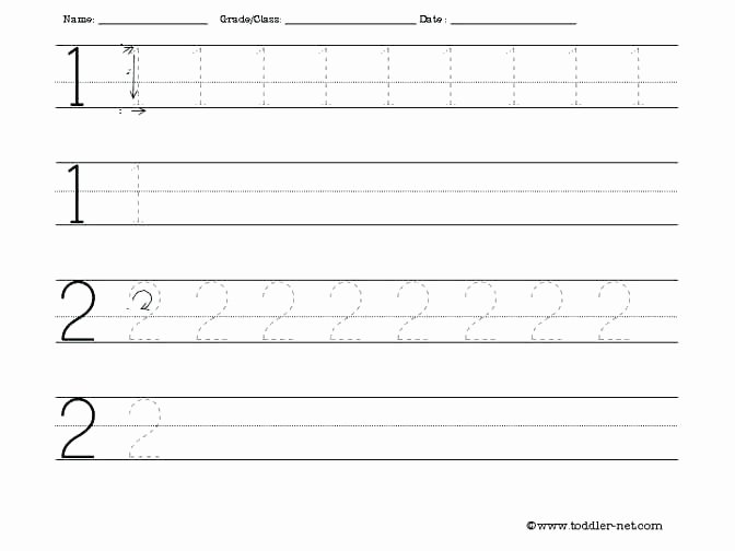Number Tracing Worksheet 1 10 Number E Worksheets for Preschoolers Full Size 1