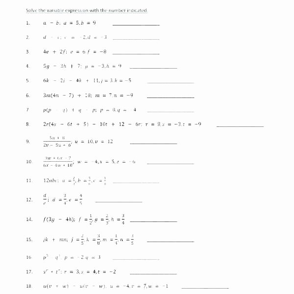 Numerical Expressions Worksheets 6th Grade Beautiful Grade Algebra Worksheets How to Simplify Algebraic