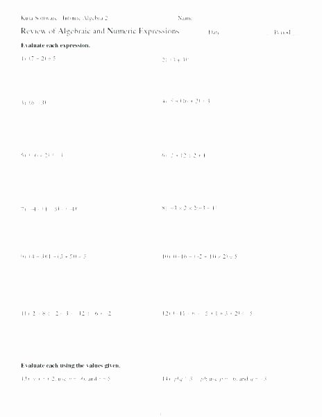 Numerical Expressions Worksheets 6th Grade Best Of solving Algebraic Expressions Worksheets