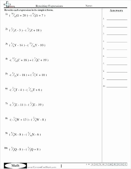 Numerical Expressions Worksheets 6th Grade Luxury Simplifying Expressions Worksheet – Trubs