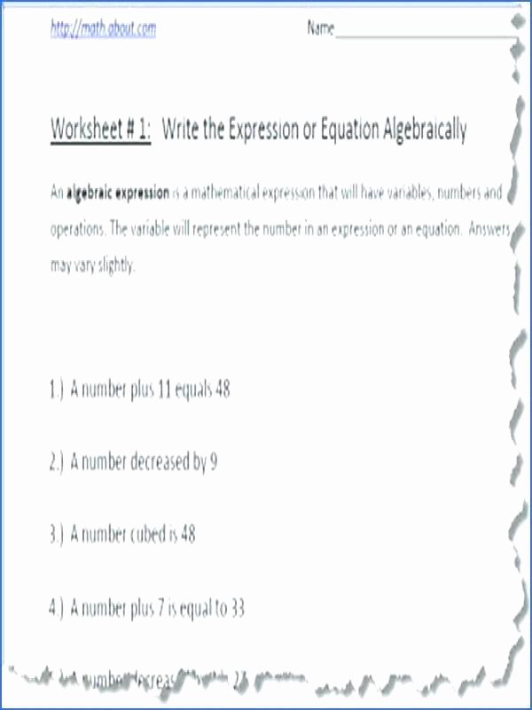 Numerical Expressions Worksheets Operations On Algebraic Expressions Worksheets