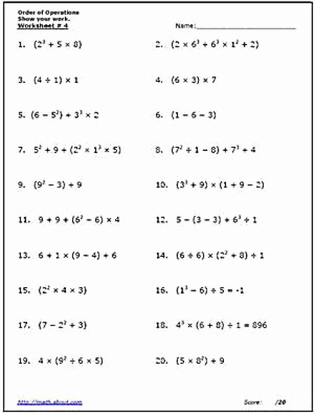 Numerical Expressions Worksheets Pin On 6th Grade