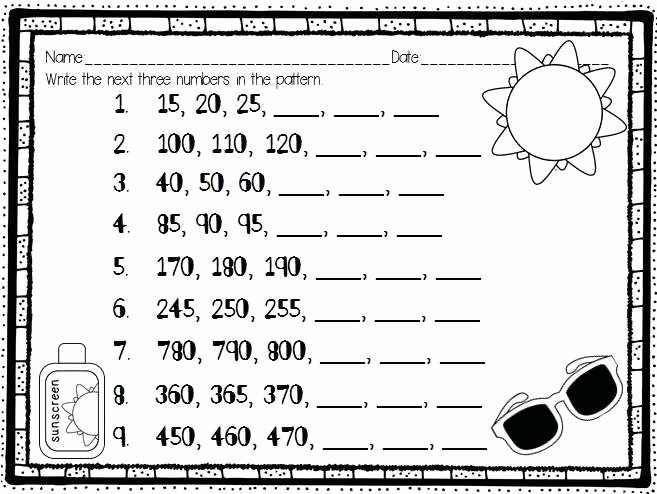Numerical Patterns Worksheets Free Number Pattern Worksheet Math Math Worksheets Free