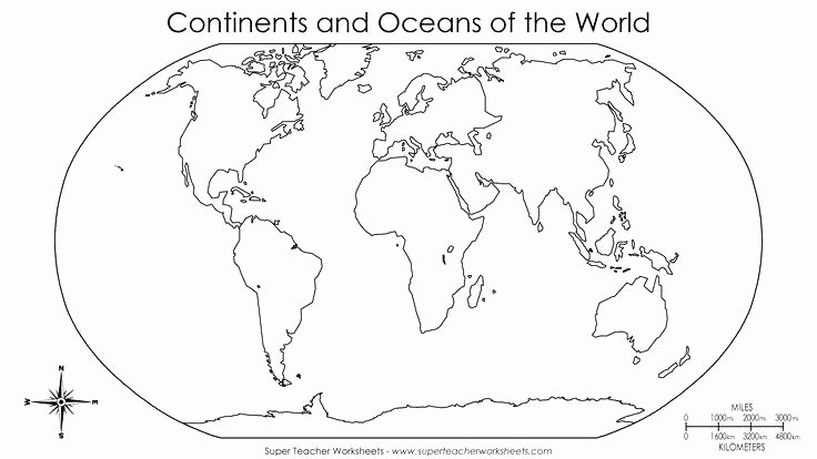 Oceans and Continents Worksheets Printable Printable Map Of the World Blank – Jonathanking