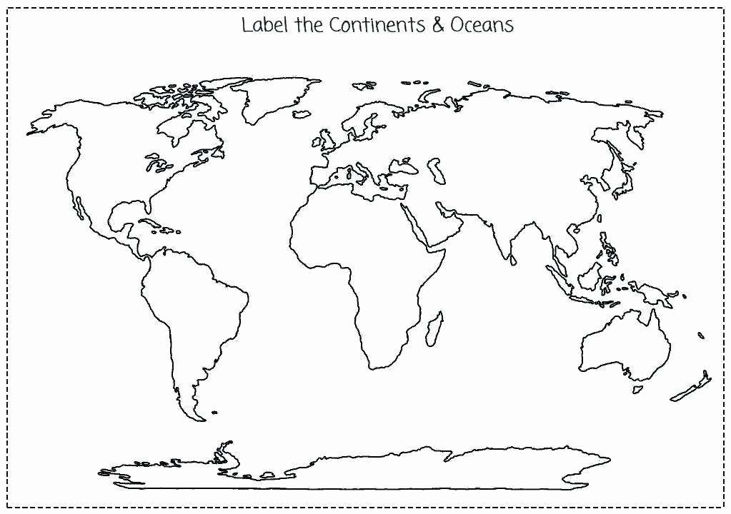 Oceans Worksheets for Kindergarten Blank World Map for Kids – Invytec