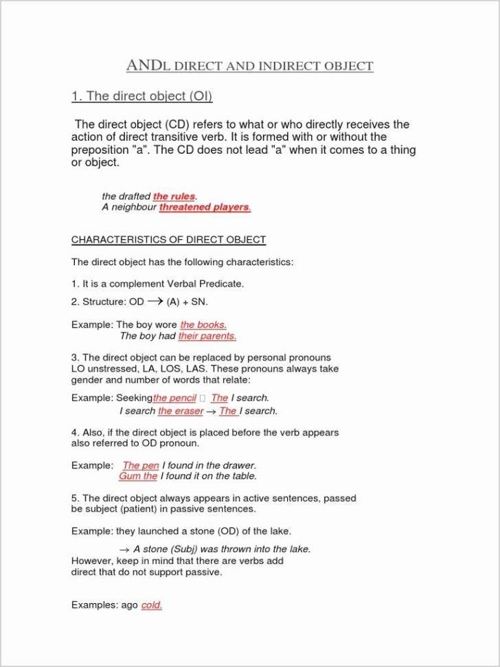 Oi and Oy Worksheets Direct Object Worksheets Redwoodsmedia