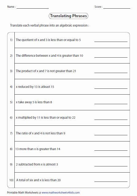 One Less Worksheet Math Word Problems with Variables Worksheets – Gsrp