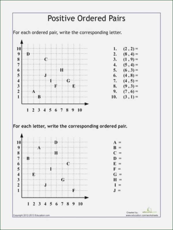 Ordered Pairs Picture Worksheets ordered Pairs Worksheet
