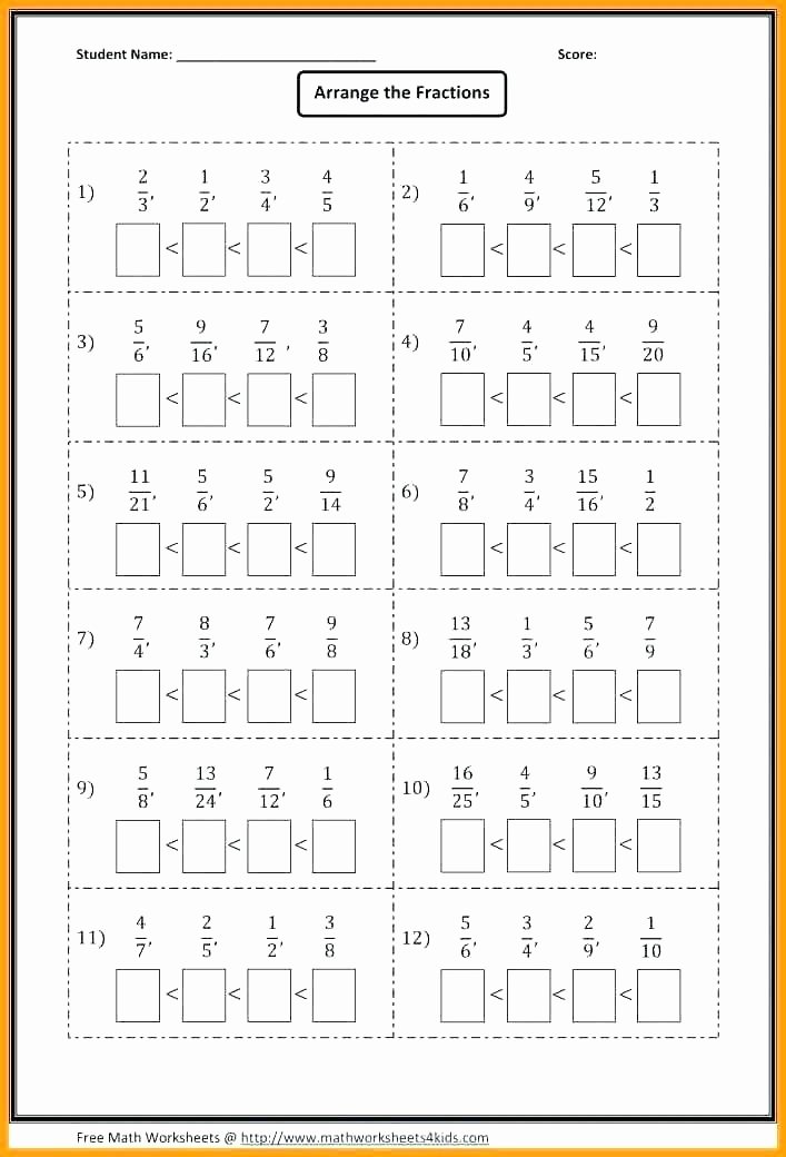 Ordering Fractions Worksheet 4th Grade 4th Grade Math Fractions – Nwpropinspect