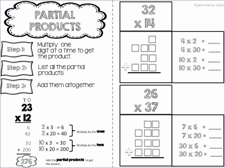 Partial Products Division Worksheets Box Method Multiplication Worksheet Partial Products