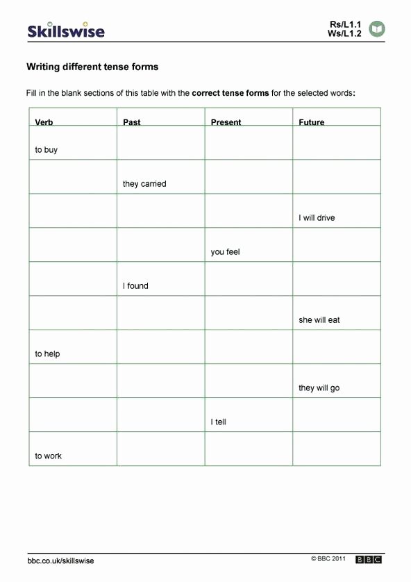 Past Present and Future Worksheets Future Tense Worksheets