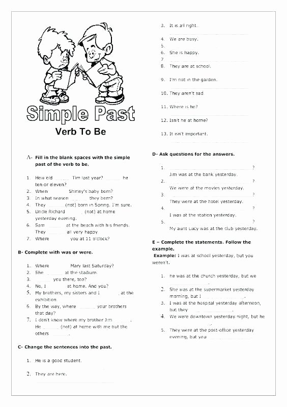 Past Present and Future Worksheets Grade Past Exercises Verb Tenses Worksheets for Grade Tense