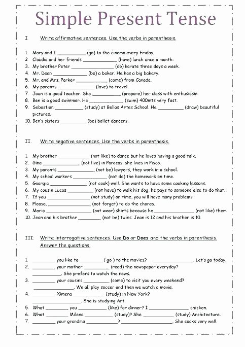 Past Tense Ed Worksheets Grade Past Exercises Verb Tenses Worksheets for Grade Tense