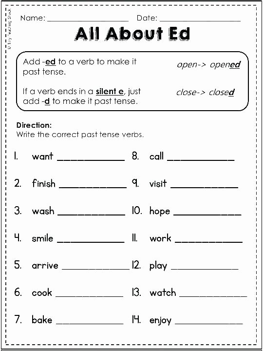 Past Tense Ed Worksheets Verb Worksheets for Grade 3 – Katyphotoart