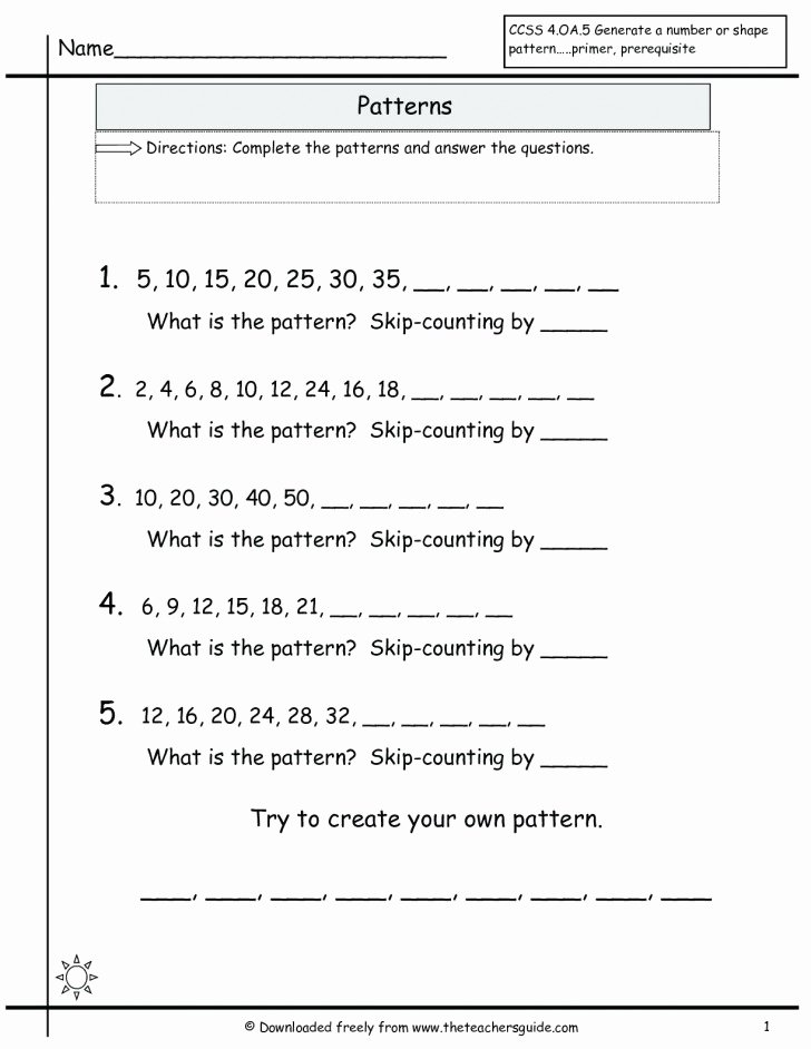 Pattern Worksheets 4th Grade 027 Worksheet 4th Grade Math Patterns Worksheets Number