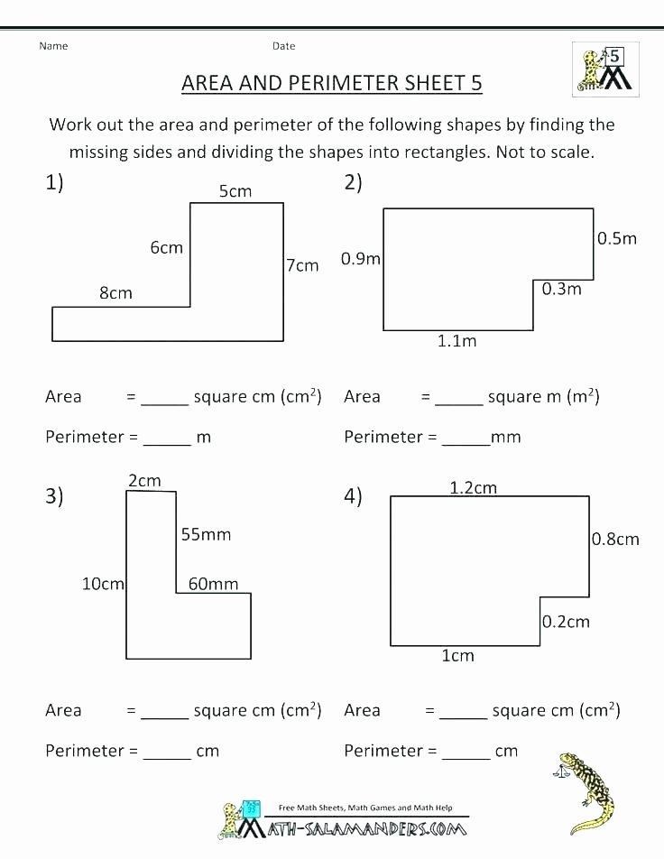 Perimeter Worksheet for 3rd Grade Worksheets Easy Perimeter Worksheets Easy Perimeter