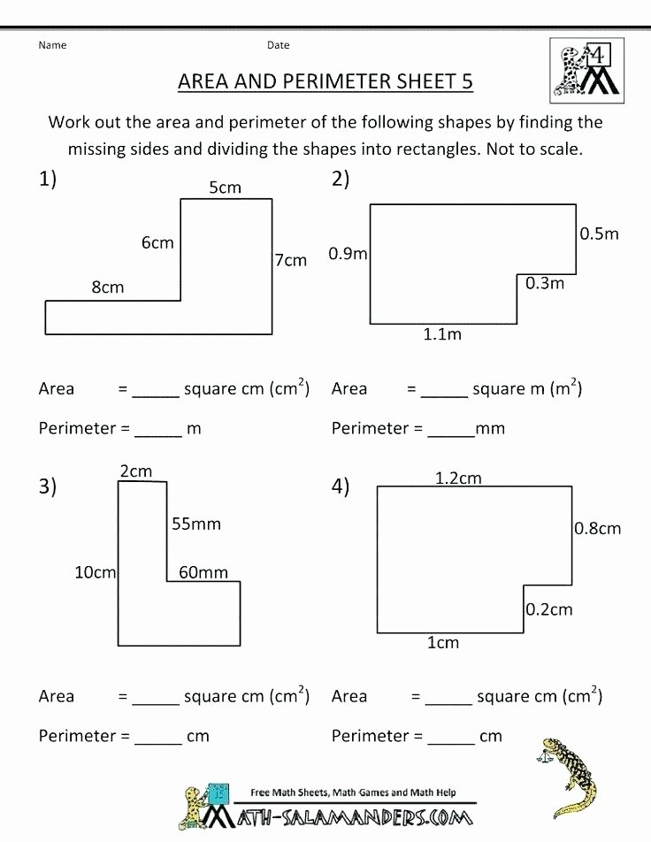 Perimeter Worksheets for 3rd Grade Same Perimeter Different area Worksheets