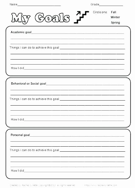 Personal Development Worksheet Inspirational Professional Goal Setting Template