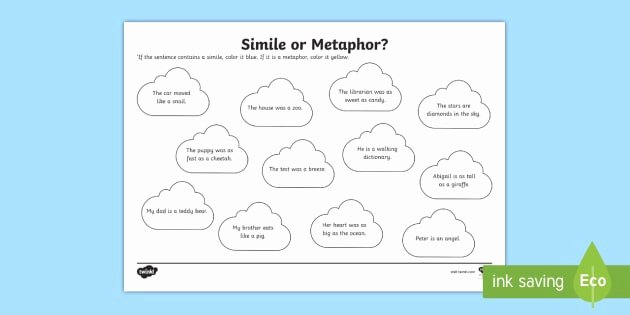 Personification Worksheet 2 Simile or Metaphor Worksheet Figurative Language Ela