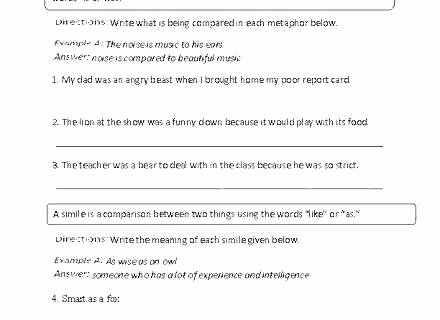 Personification Worksheets 6th Grade Simile Worksheets 3rd Grade Figurative Language Google