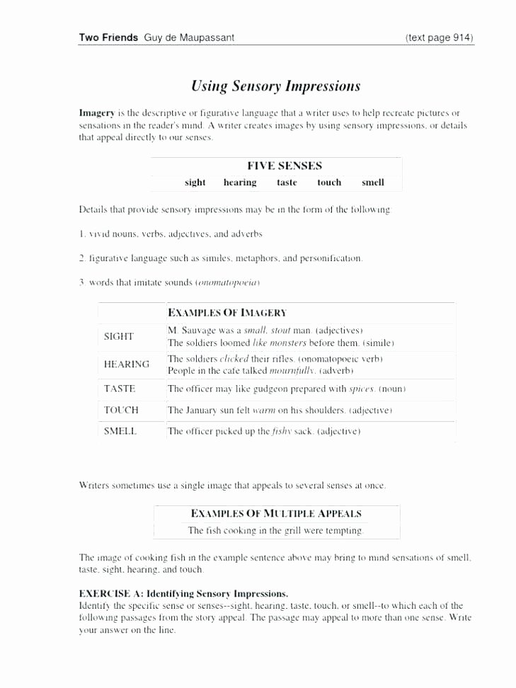 Personification Worksheets for Middle School Download the Figurative Language Worksheets Examples